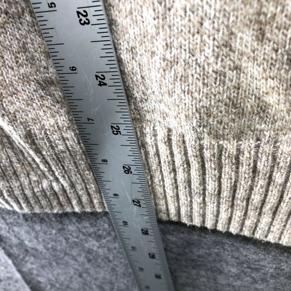 J. Crew Mens 1/4 Zip Sweater Merino Wool Stretch Beige Oatmeal Size M - Picture 9 of 9